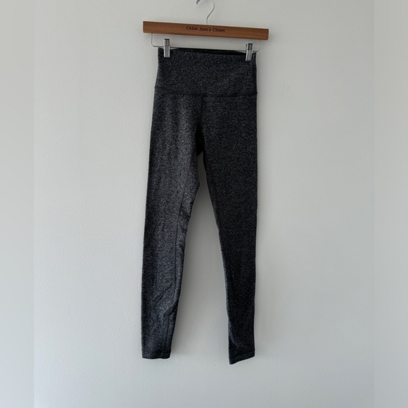 LULULEMON Wunder Under High Rise Leggings in Heathered Black 4 - Picture 2 of 5
